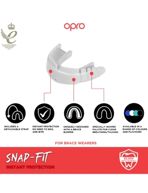 Opro Snap-Fit for Fixed Braces Gumshield (11yrs - Adult) - White